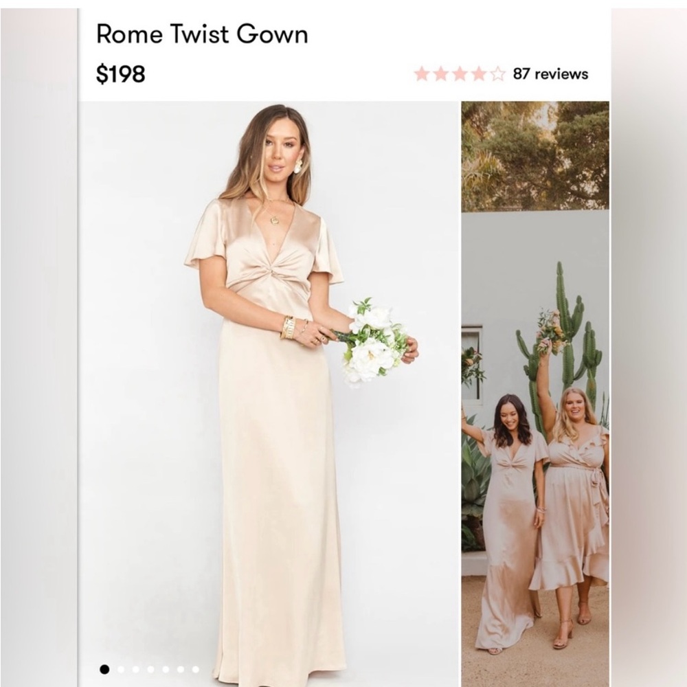 Show me your mumu satin champagne bridesmaid dress